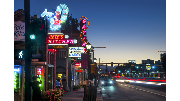 Neon Lights, Business's on East Colfax Street, Denver, Colorado