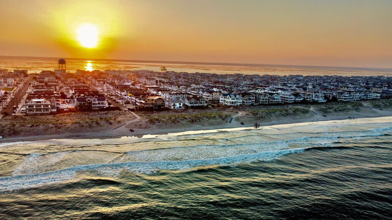 Beautiful shot of the Sea Isle City beach during sunset