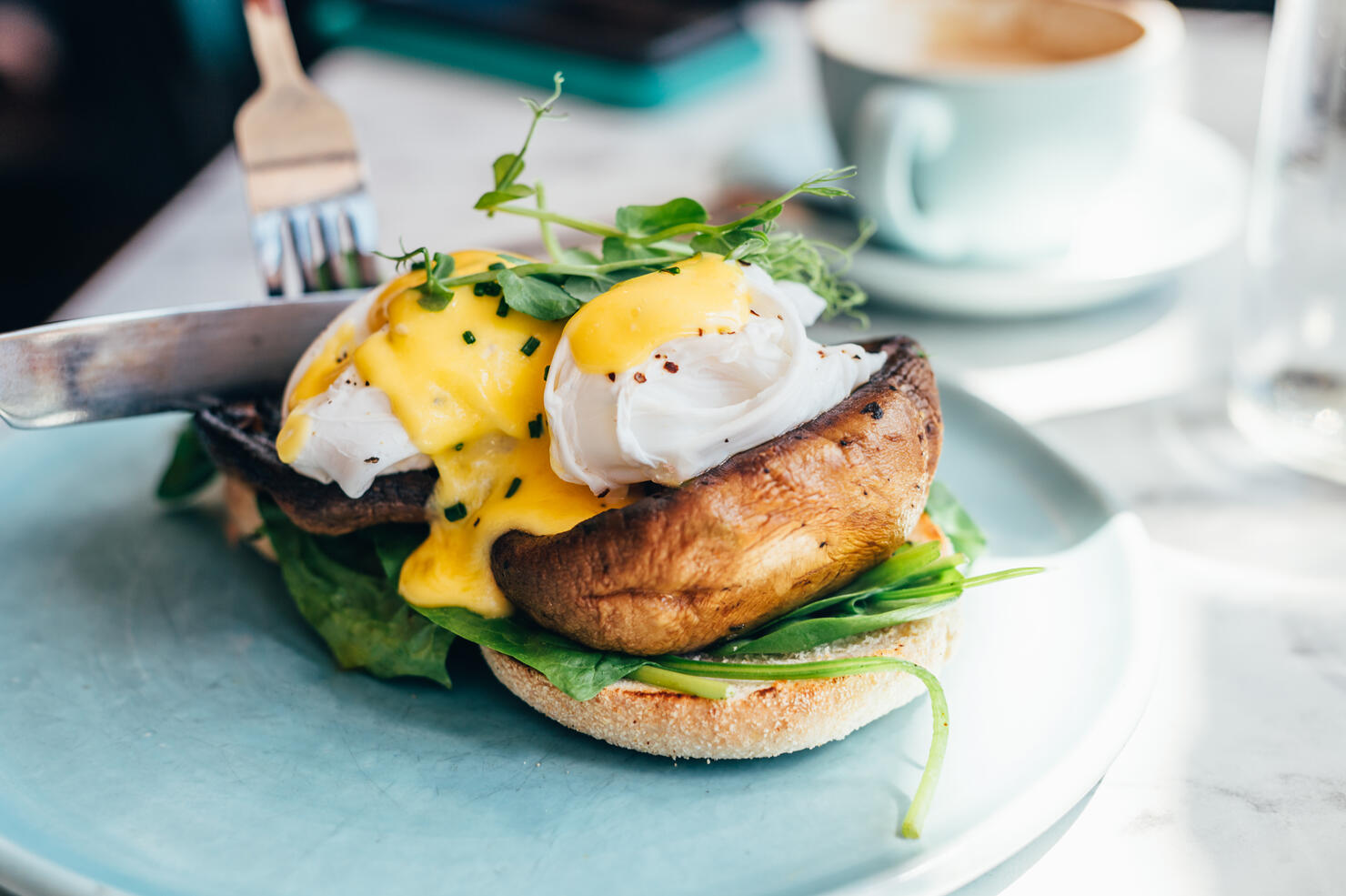 Healthy breakfast from eggs benedict