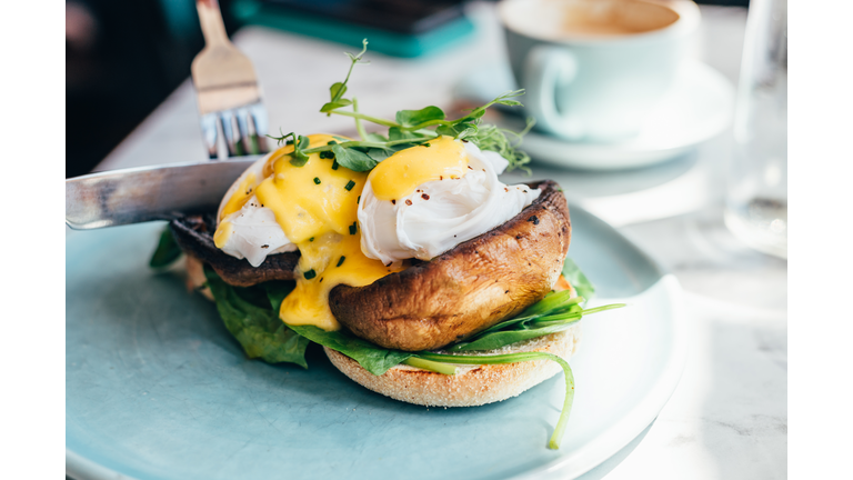 Healthy breakfast from eggs benedict