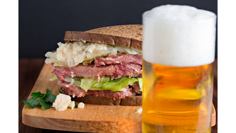 Beer And A Corned Beef Sandwich