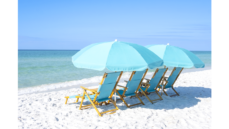 Beach Chairs and Umbrella