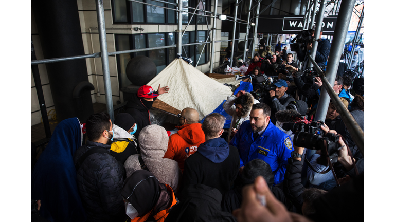 Migrants Evicted From Street Encampment After They've Protested Move From Hotel To Brooklyn Cruise Terminal