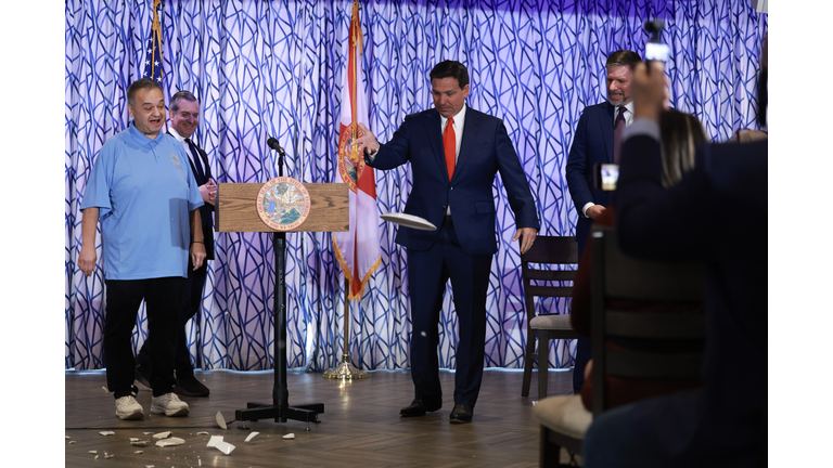 Florida Governor DeSantis Holds News Conference With Miami Beach Mayor Steven Meiner