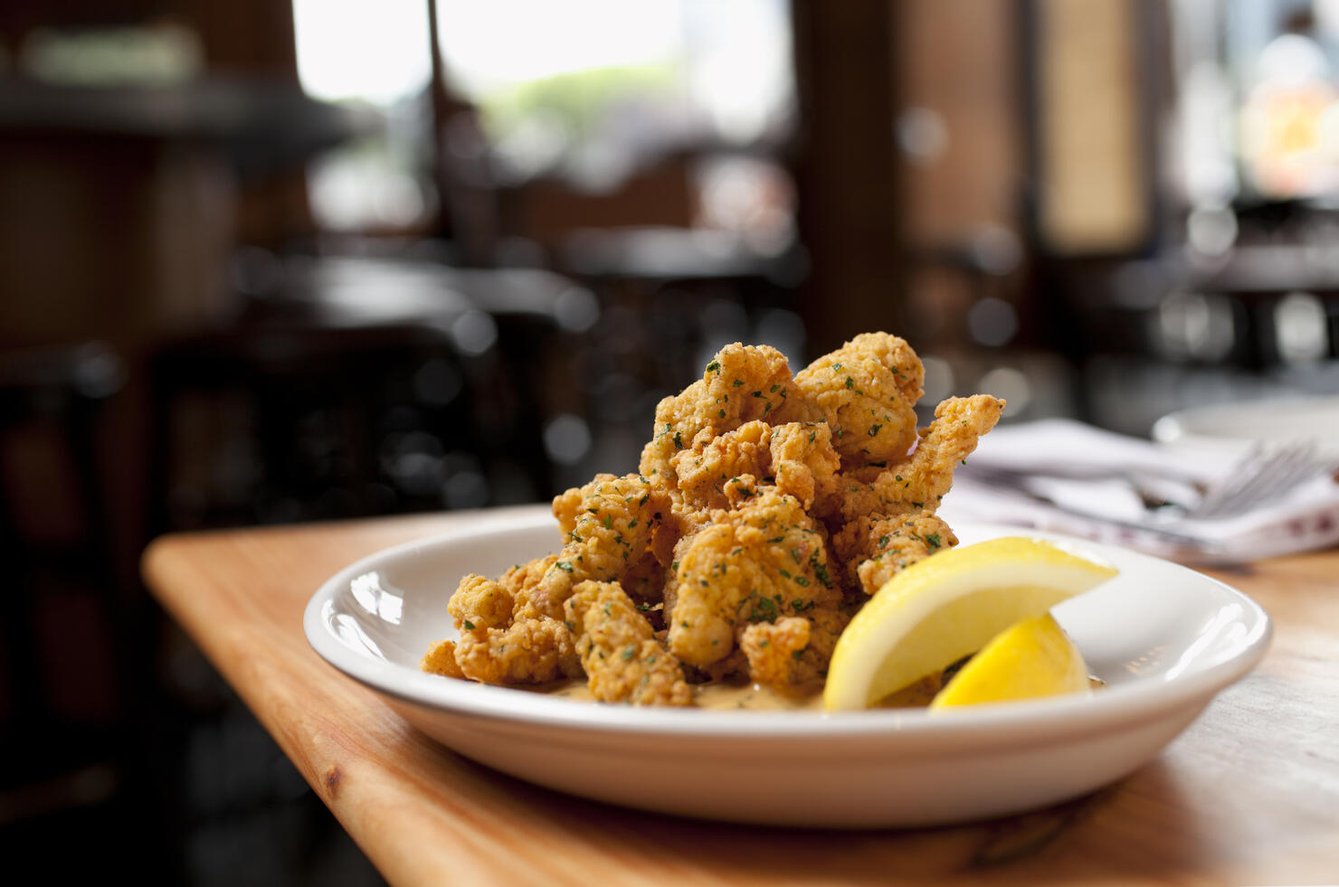 Crispy deep fried alligator appetizer