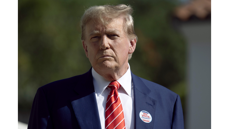 Former President Trump Votes In Florida's Primary Election In Palm Beach