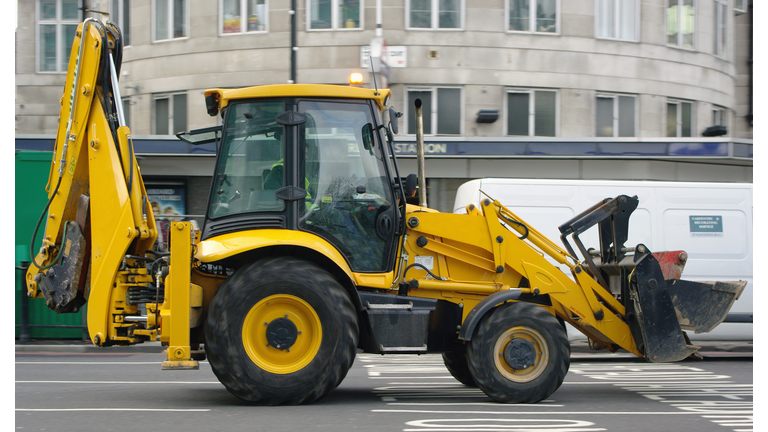 UK, Great Britain, England, London, View Of Earth Moving Equipment