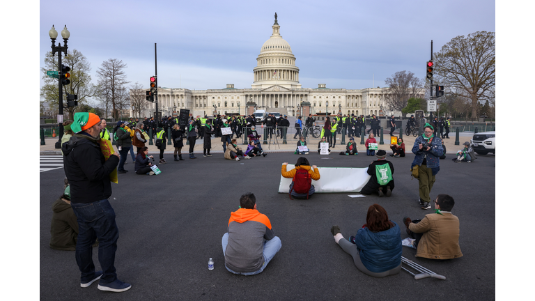 Women's March Mobilizes Hundreds For "Bans Off Our Mifepristone" Action Outside Supreme Court