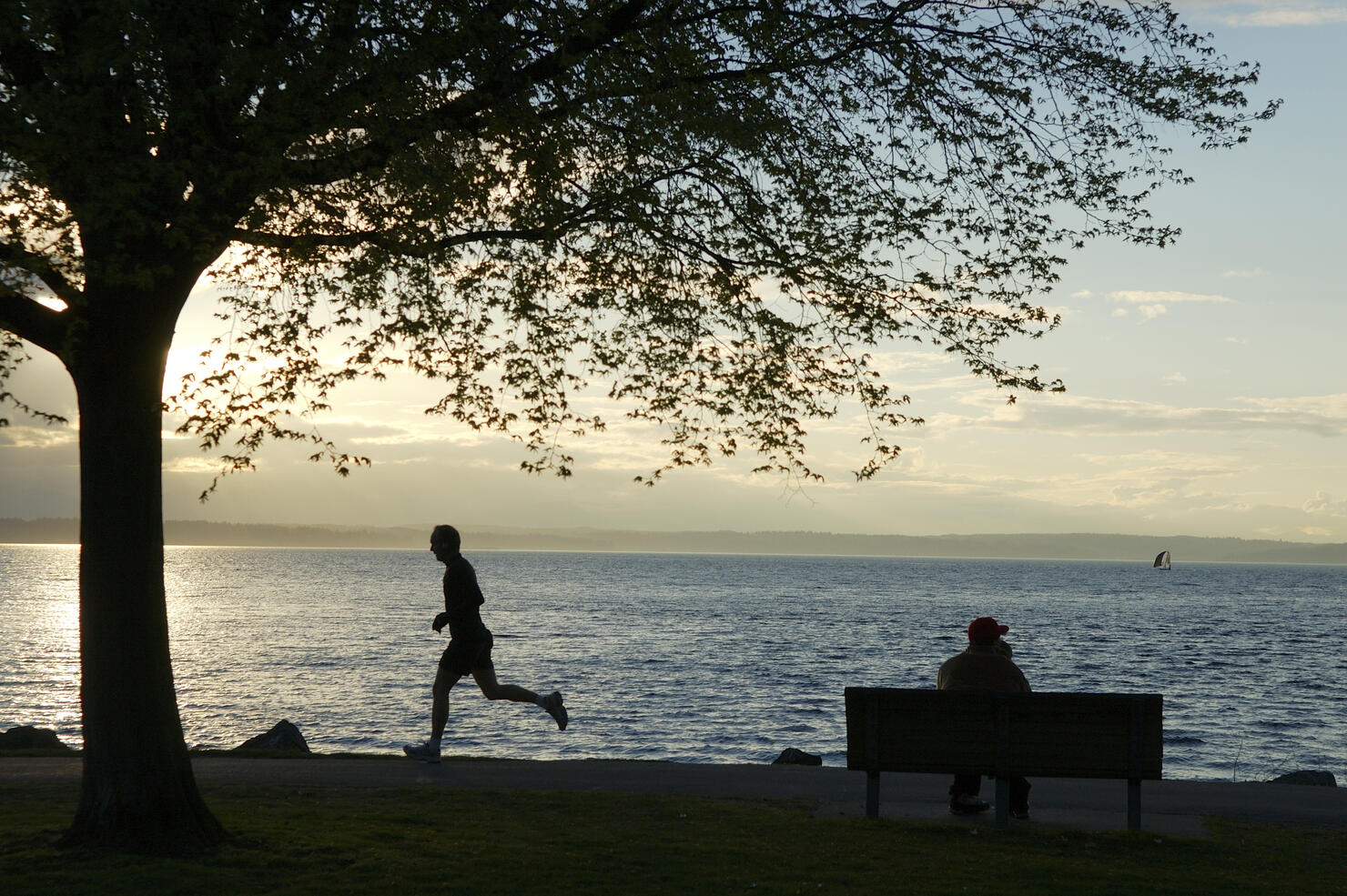Runner at Golden Gardens Beach