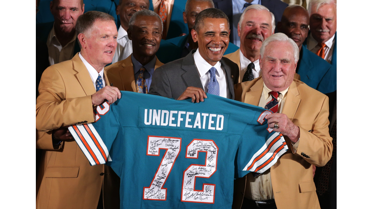 President Obama Hosts The 1972 Superbowl Champion Miami Dolphins