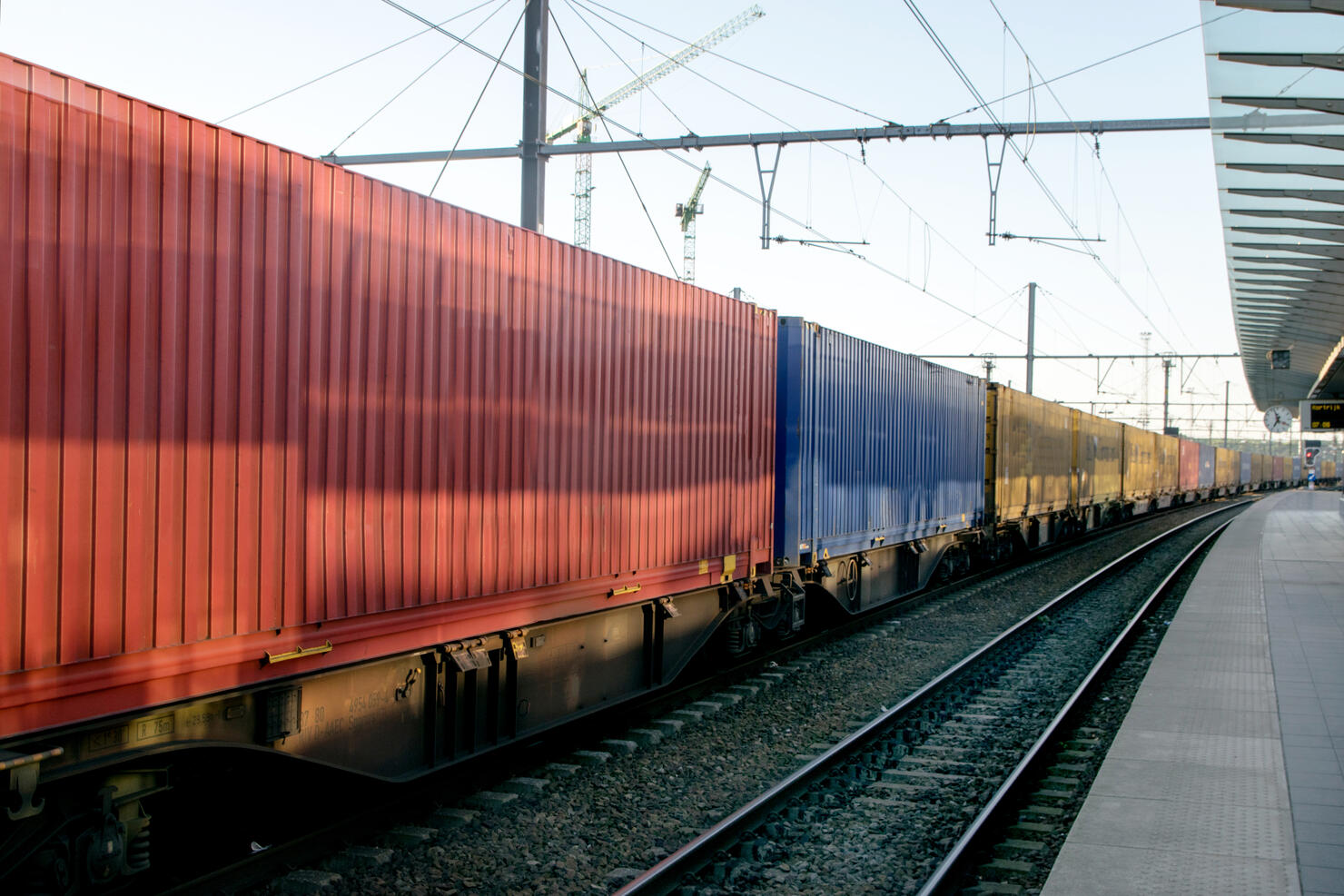 Freight train with cargo containers