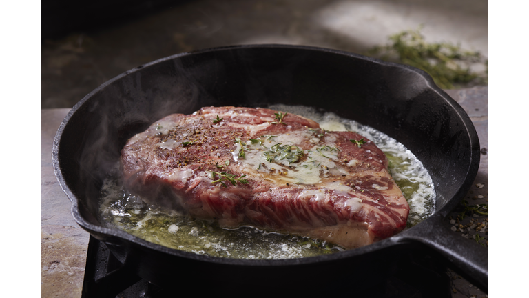 Pan Searing Beef Eye Rib Steak