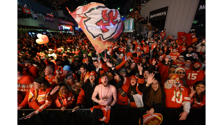 Kansas City Chiefs Fans Watch Super Bowl LVIII