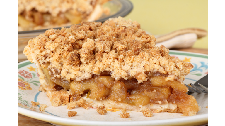 Apple Crumb Pie Closeup