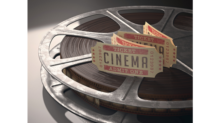 Cinema tickets and movie reel