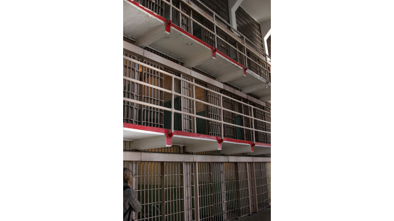 Prison cells are pictured inside Alcatra