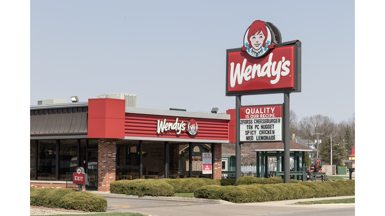 Wendy's fast food restaurant. Wendys is famous for its Frosty Dairy Dessert and square hamburgers.