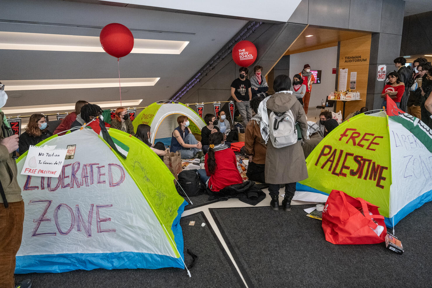 Student Activists At The New School Set Up Encampment In Solidarity With Columbia Protesters