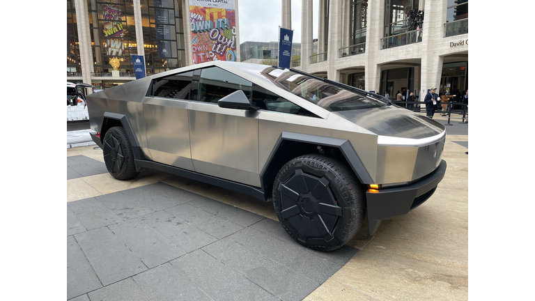 Tesla Cybertruck on public display at NYC's Lincoln Center.