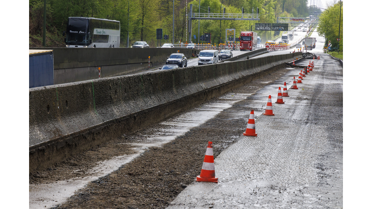 BELGIUM TRAFFIC LEONARD TUNNEL CONSTRUCTION SITE