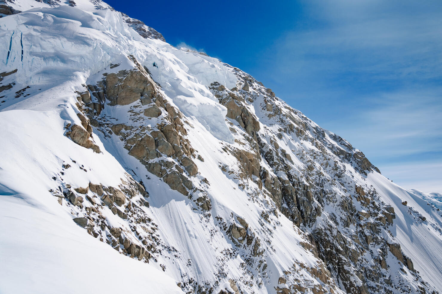 A View while Climbing Denali Mountain in Alaska