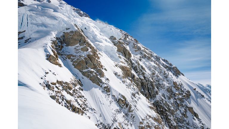 A View while Climbing Denali Mountain in Alaska