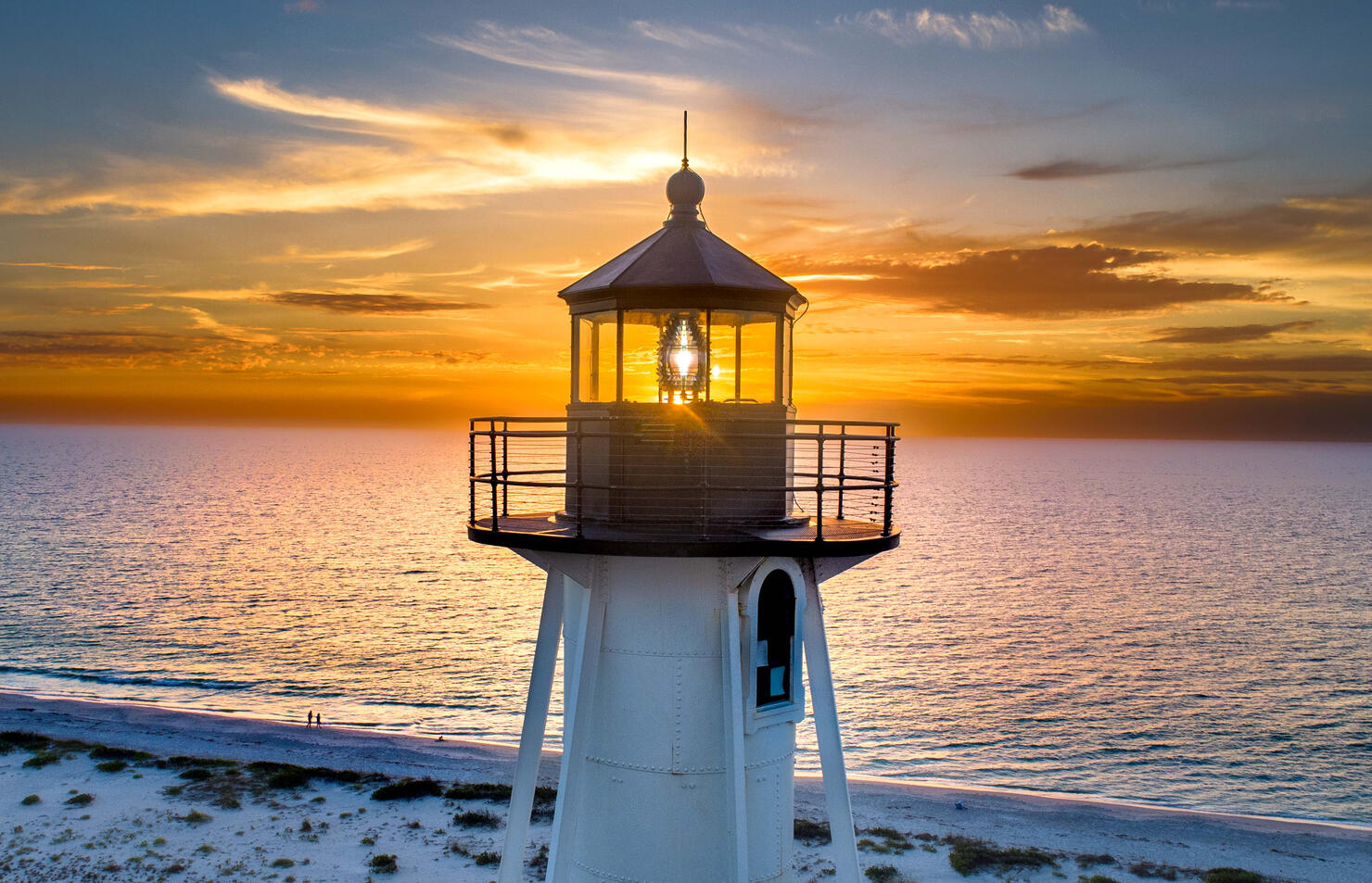 Boca Grande Rear Range Lighthouse Lantern Room  Sunset