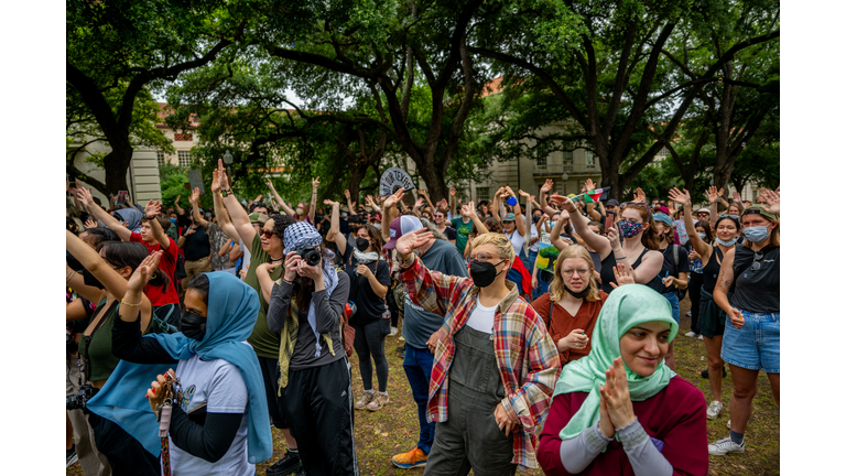 Pro-Palestinian Protesters Holds Gather For Another Protest On University Of Texas Campus