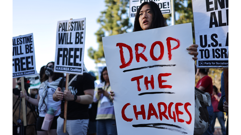 Pro-Palestinian Demonstrators Rally at USC