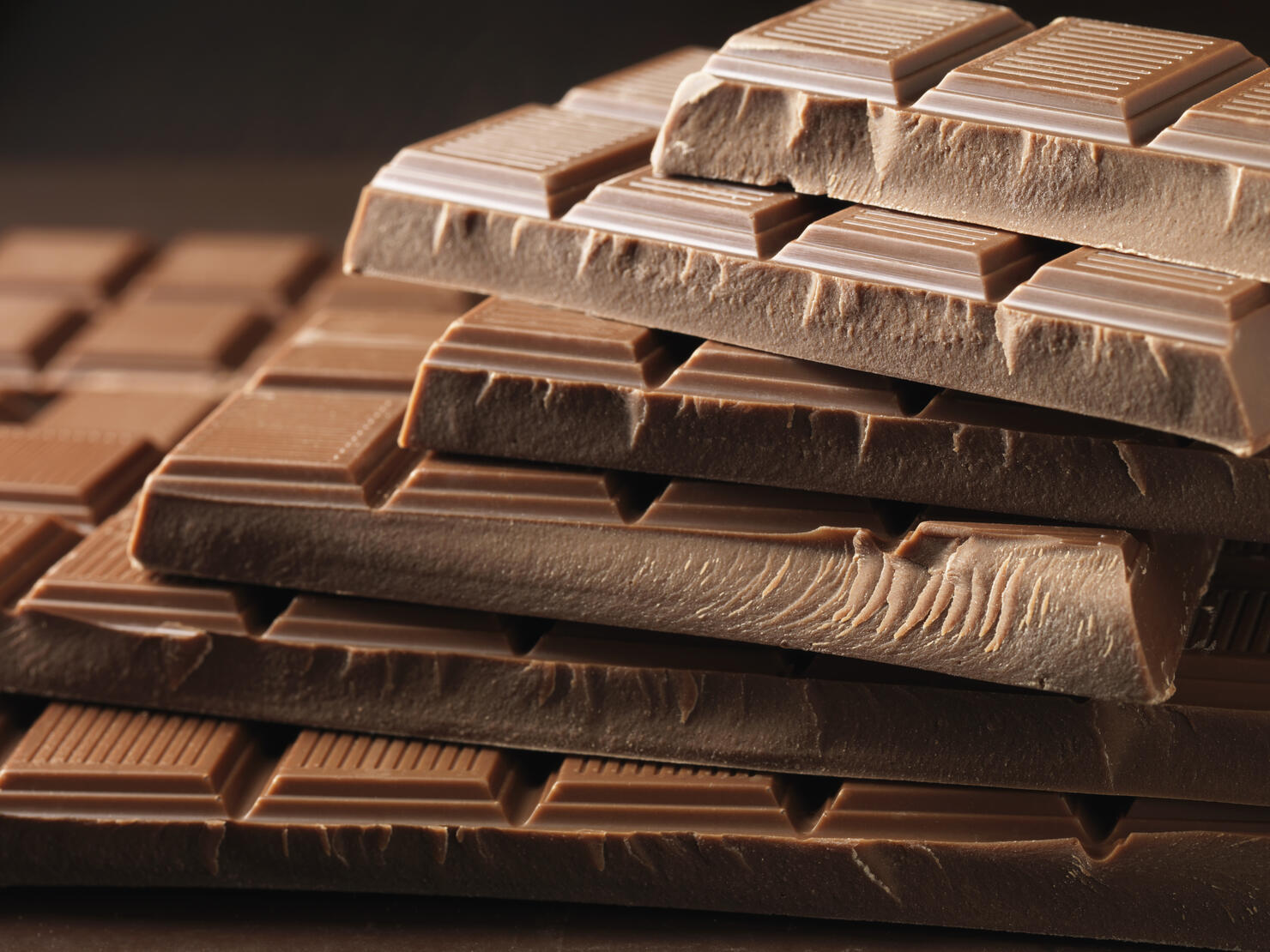 Close up of bars of chocolate