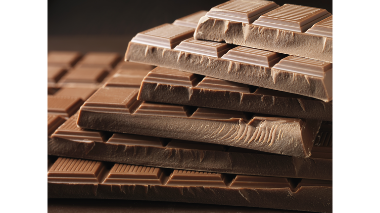 Close up of bars of chocolate