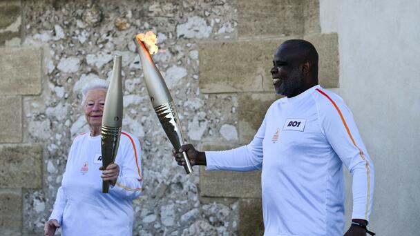 Olympic Flame Arrives in France From Greece