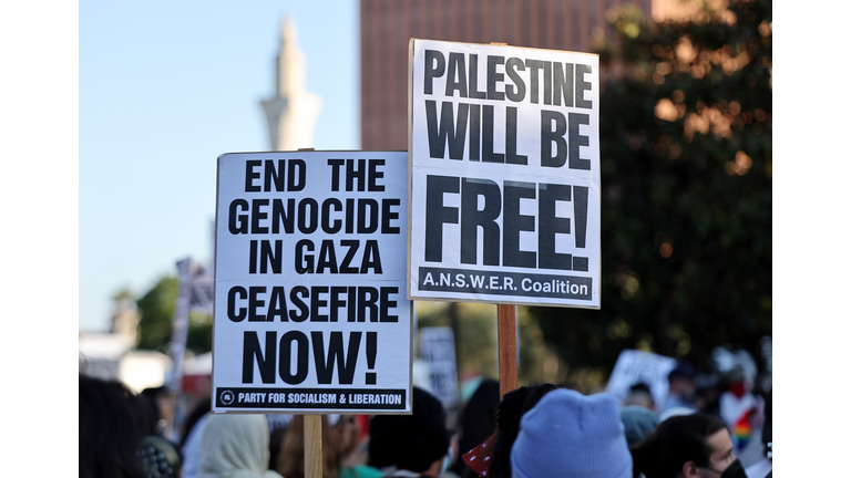 Pro-Palestinian Demonstrators Rally at USC