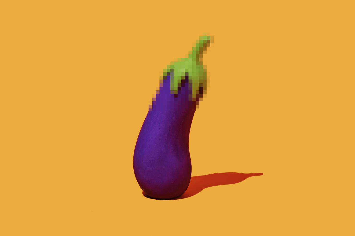 pixelated fake eggplant