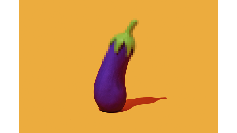 pixelated fake eggplant