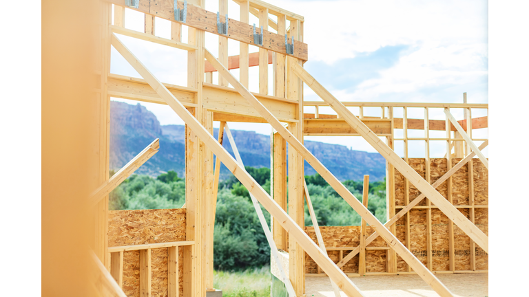 Western Colorado Construction Site Wood Material Framed Home Photo