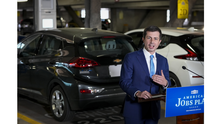 Transportation Secretary Buttigieg Highlights New Electric Vehicle Charging Station On Earth Day