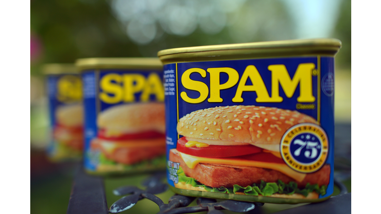 Cans of Spam meat made by the Hormel Foo