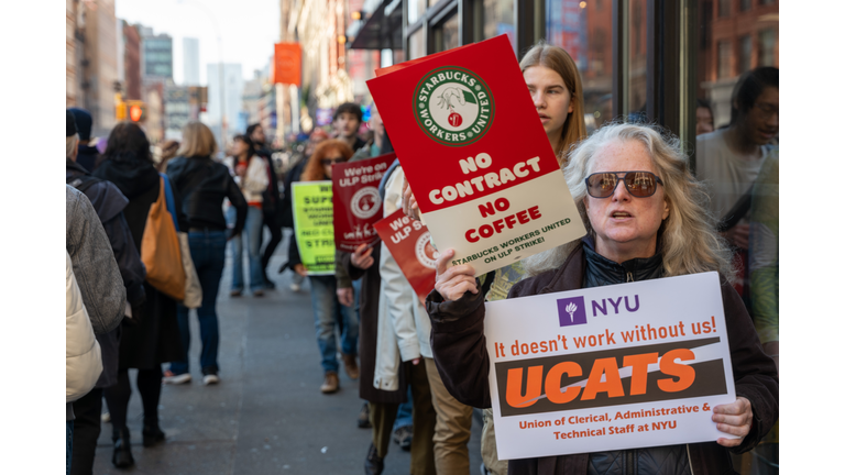 Starbucks Workers Hold "Red Cup Rebellion" Strikes Across The Country