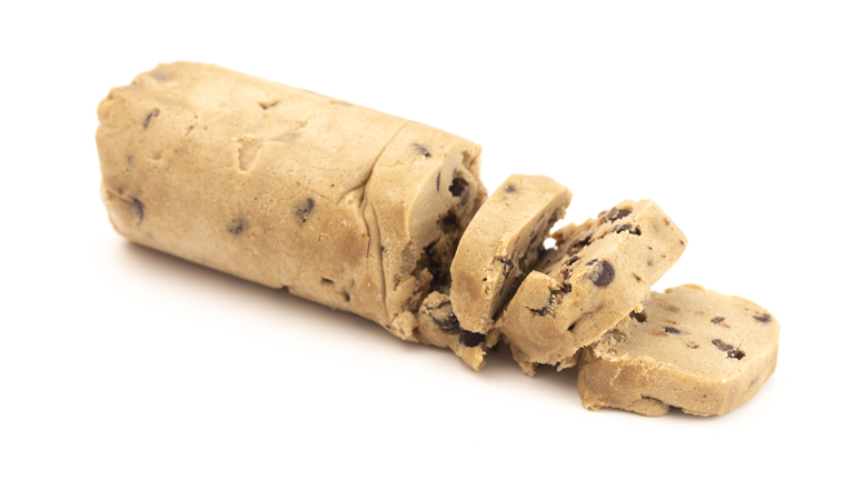 Raw Chocolate Chip Cookie Dough Isolated on a White Background