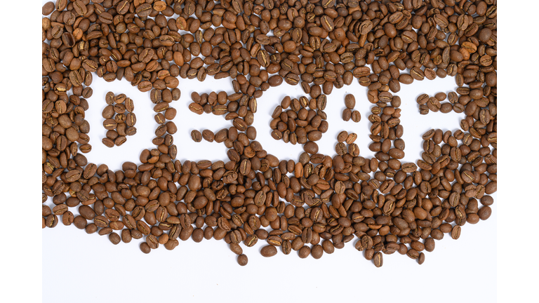 The inscription between the coffee beans is caffeine-free coffee.