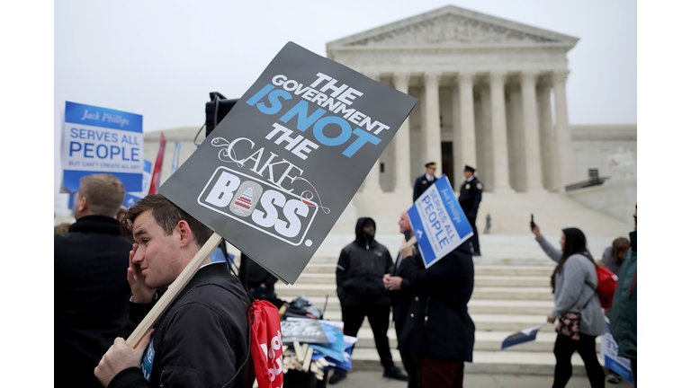 Protestors Hold Rallies Outside Supreme Court Over Cakeshop Civil Rights Case