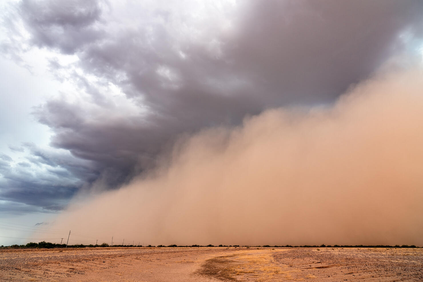 Haboob dust storm in the desert