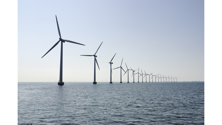 Wind turbines in the ocean outside Copenhagen, horizontal