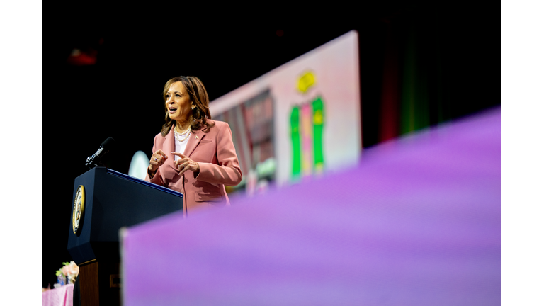 Vice President Kamala Harris Speaks At The Alpha Kappa Alpha Sorority, Inc's 71st Boule In Dallas