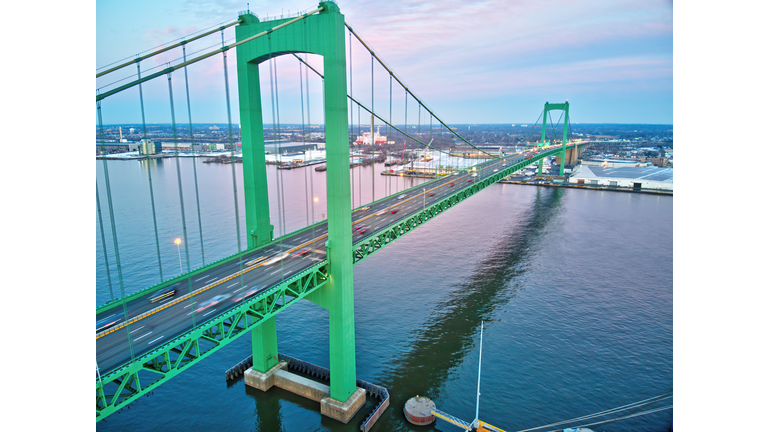 Aerial View of Walt Whitman Bridge Philadelphia