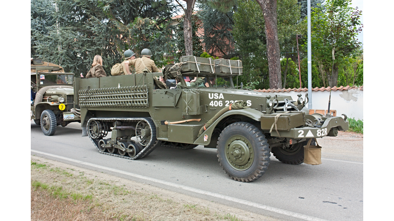 old half-track military vehicle