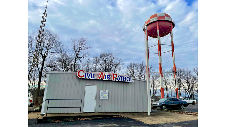 Civil Air Patrol Building and Water Tower at Morgantown Municipal Airport, Morgantown, West Virginia (USA)