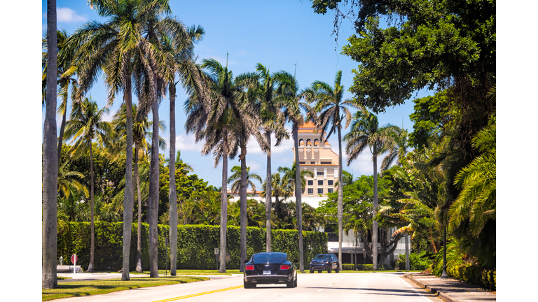 Mar-a-lago architecture resort building of presidential residence of Donald J Trump, american president in Florida