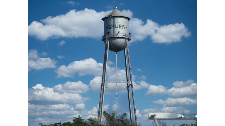 Water tower in Gruene, a German-Texan town in in Texas popular among tourists.